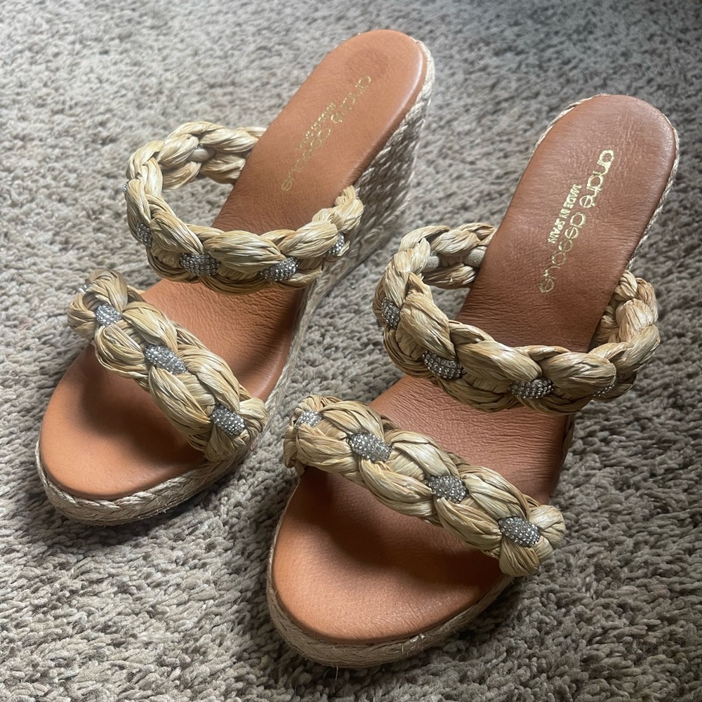 Andre Assous Nolita Crystal Braided Wedge Sandals